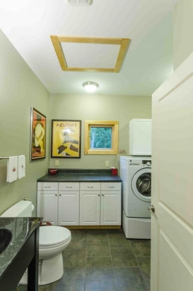 laundritory laundry room, mud room, whatever you want to call it: dirty clothes go in, clean dry clothes come out.