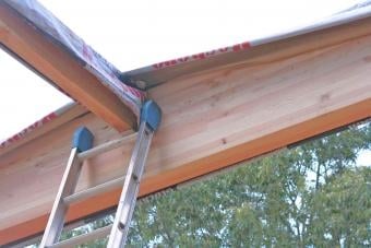 Beams in ceiling of new home construction