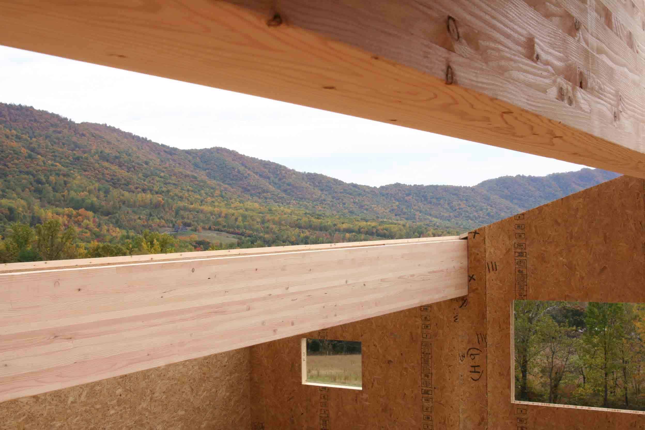 Beam of house seen during construction