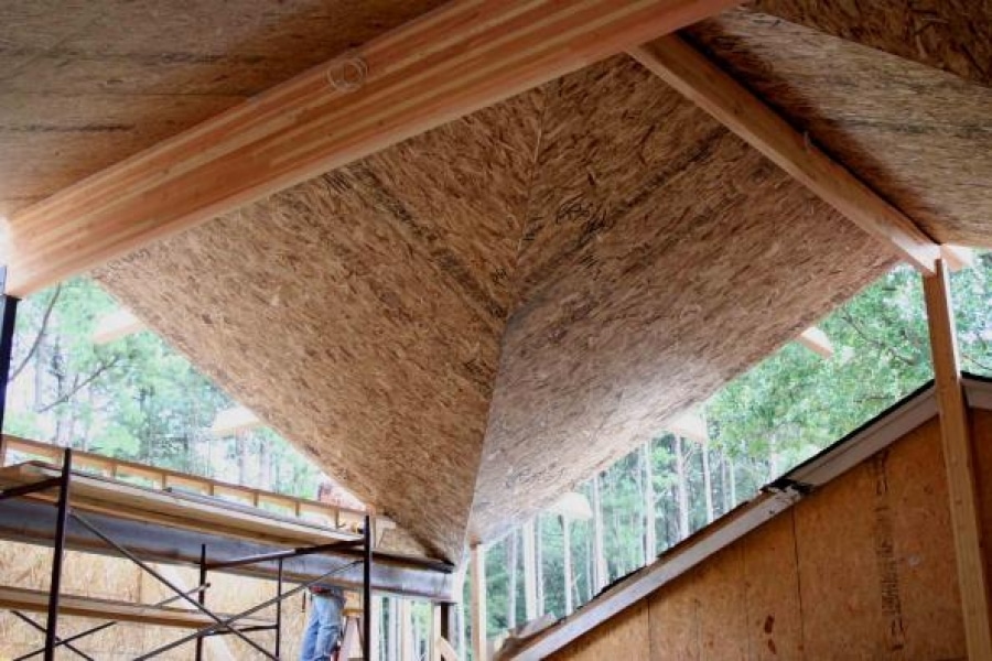 inside of roof construction