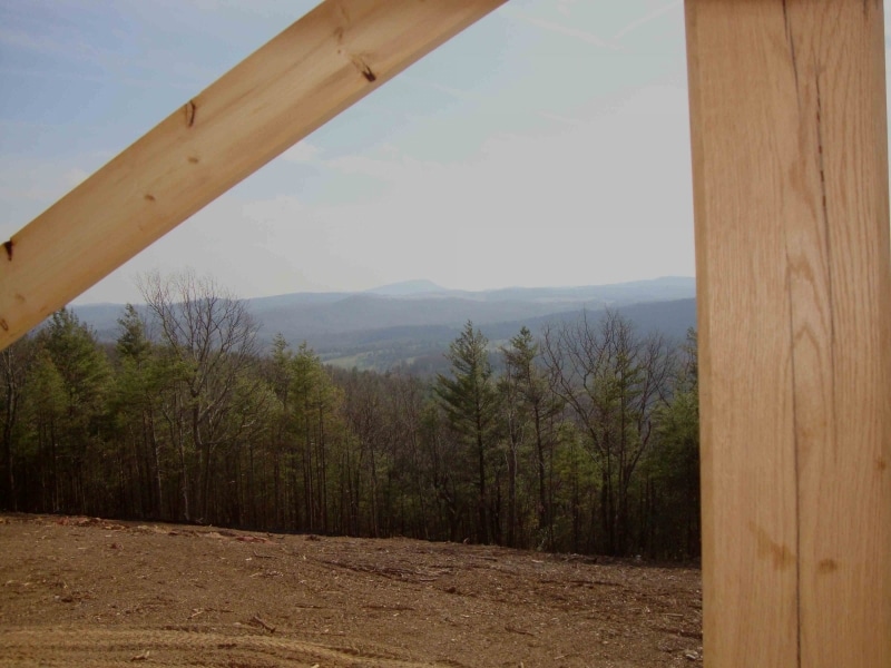 image of Blue Ridge mountain view from custom home built by Timber Ridge Craftsmen Inc near Smith Mountain Lake VA